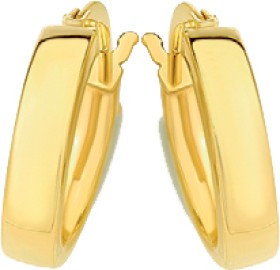 9ct-Gold-10mm-Rectangular-Tube-Hoop-Earrings on sale