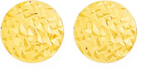 9ct+Gold+6mm+Button+Stud+Earrings