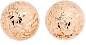 9ct+Rose+Gold+6mm+Diamond-Cut+Ball+Stud+Earrings