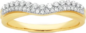 9ct+Gold+Diamond+Curved+Band