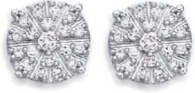 9ct-Yellow-Gold-Diamond-Cluster-Stud-Earrings on sale