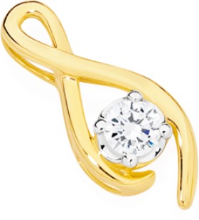 Alora+10ct+Gold+Solitaire+Lab+Grown+Diamond+Twist+Pendant