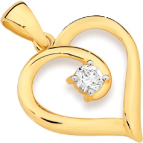 Alora-10ct-Gold-15-Point-Solitaire-Lab-Grown-Diamond-Heart-Pendant on sale