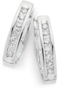 9ct-White-Gold-Diamond-Huggie-Earrings on sale