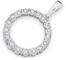 9ct-White-Gold-Diamond-Circle-Pendant on sale