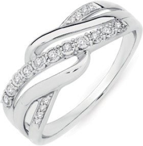 9ct-White-Gold-Diamond-Crossover-Ring on sale