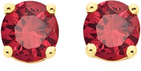 9ct-Gold-Created-Ruby-Stud-Earrings on sale