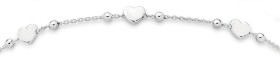 Sterling+Silver+Mult-Heart+Beaded+Bracelet