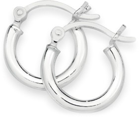 Sterling+Silver+2.5x10mm+Polished+Tube+Hoops