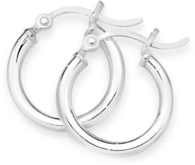 Sterling+Silver+12mm+Polished+Tube+Hoops