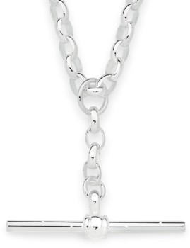 Sterling-Silver-47cm-Belcher-T-Bar-Fob-Necklace on sale