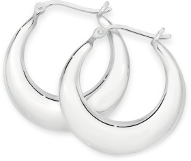 Sterling+Silver+26mm+Polished+Creole+Earrings