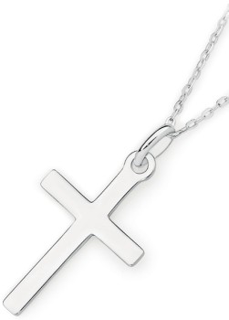 Sterling+Silver+Polished+Cross+Pendant