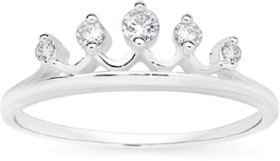 Sterling+Silver+Cubic+Zirconia+Tiara+Friendship+Ring