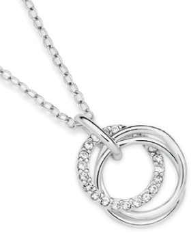 Sterling+Silver+Cubic+Zirconia+Circles+of+Love+Necklace