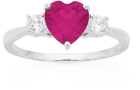 Sterling+Silver+Cubic+Zirconia+Heart+Ring