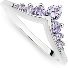 Sterling+Silver+Lavender+Cubic+Zirconia+Tiara+Style+V+Ring