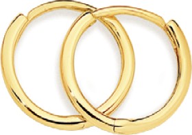 9ct+Gold+1.5x9mm+Polished+Huggie+Earrings