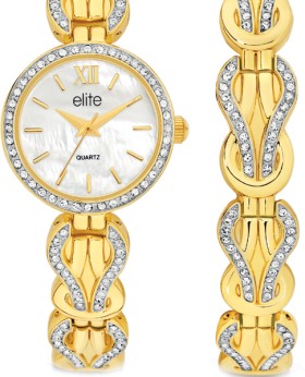 Elite+Watch+%26amp%3B+Bracelet+Ladies+Set