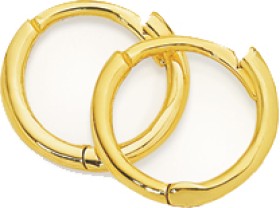 9ct+Gold+1.5x7mm+Fine+Polished+Huggie+Earrings