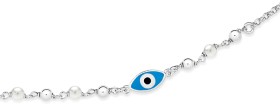 Sterling+Silver+Single+Blue+Evil+Eye+Bracelet