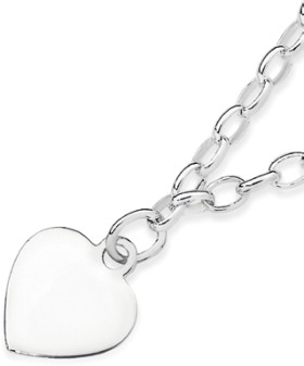 Sterling+Silver+19cm+Belcher+Heart+Charm