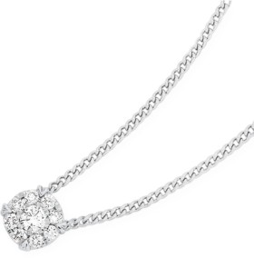 9ct-White-Gold-Diamond-Cluster-Pendant on sale