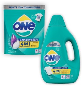 One+Laundry+Liquid+2+Litre+or+Capsules+28+Pack