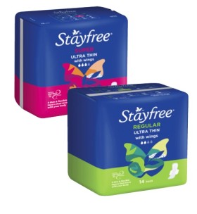 Stayfree+Ultra+Thin+Pads+with+Wings+Regular+14+Pack+or+Super+12+Pack