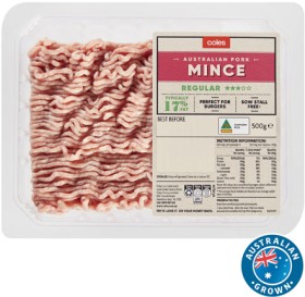 Coles+Australian+Pork+3+Star+Regular+Mince+500g