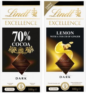 Lindt+Excellence+or+Lindor+Block+Chocolate+80g-100g