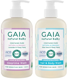 Gaia+Natural+Baby+Hair+%26amp%3B+Body+Wash+or+Sleeptime+Bath+500mL