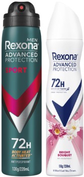 Rexona+Advanced+Protection+72hr+Antiperspirant+Aerosol+Deodorant+220mL