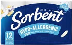 Sorbent+3-Ply+Hypo+Allergenic+Toilet+Tissue+12+Pack