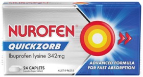 Nurofen-Quickzorb-Ibuprofen-Lysine-342mg-Caplets-24-Pack on sale