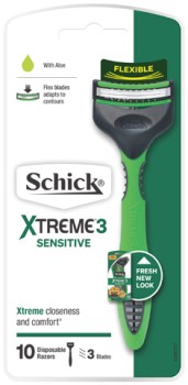 Schick-XTreme-3-Sensitive-Disposable-Razors-10-Pack on sale