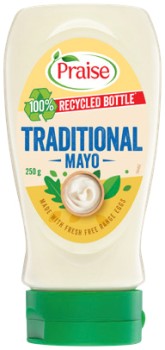 Praise-Traditional-250g-or-99-Fat-Free-280g-Mayonnaise-Squeeze-Bottle on sale