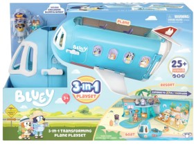 Bluey+3-In-1+Airplane+Transforming+Playset