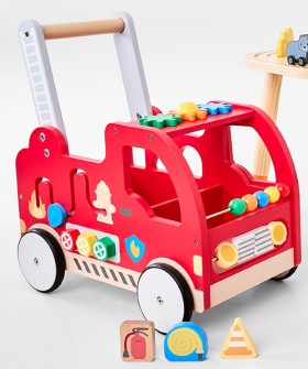 Wooden-Push-Along-Fire-Truck on sale