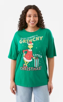 Short+Sleeve+The+Grinch+License+Christmas+T-shirt