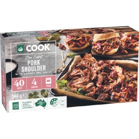 Woolworths+COOK+Slow+Cooked+Pork+Shoulder+with+Smokey+BBQ+Sauce+560g