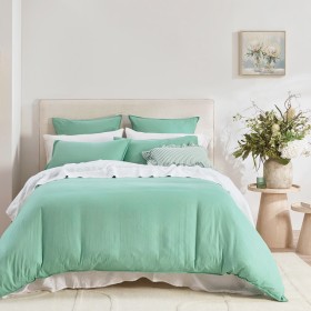 Washed+Linen+Look+Spring+Green+Quilt+Cover+Set+by+Essentials