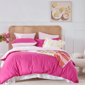 Linen+Look+Reversible+Pink+Quilt+Cover+Set+by+Essentials