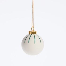 Aurora+White%2FGreen+Ceramic+Christmas+Bauble+by+Habitat