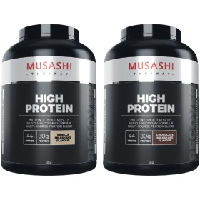 Musashi+High+Protein+Powder+Chocolate+or+Vanilla+2+kg%5E