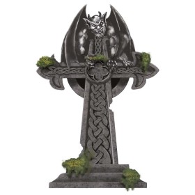 NEW+Tombstone+Cross+Mossy+55cm+Ea