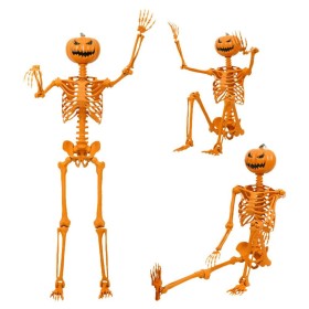 NEW-Skeleton-Pumpkin-Head-Orange-15m-Ea on sale