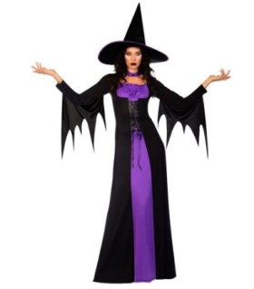 NEW+Costume+Witch+Classic+Purple+Adult+Large+Ea