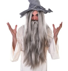 Wig+%26amp%3B+Beard+Wizard+Grey+72cm+Ea