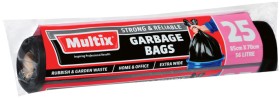 Multix-Garbage-Bag-56-Litre-25-Pack-Handy-Ties-Tidy-Bags-Medium-50-Pack-or-Large-45-Pack on sale